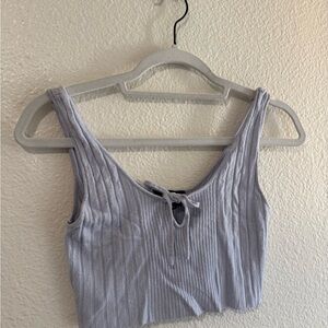 Women's Ribbed Knit Tank Top - Light Blue